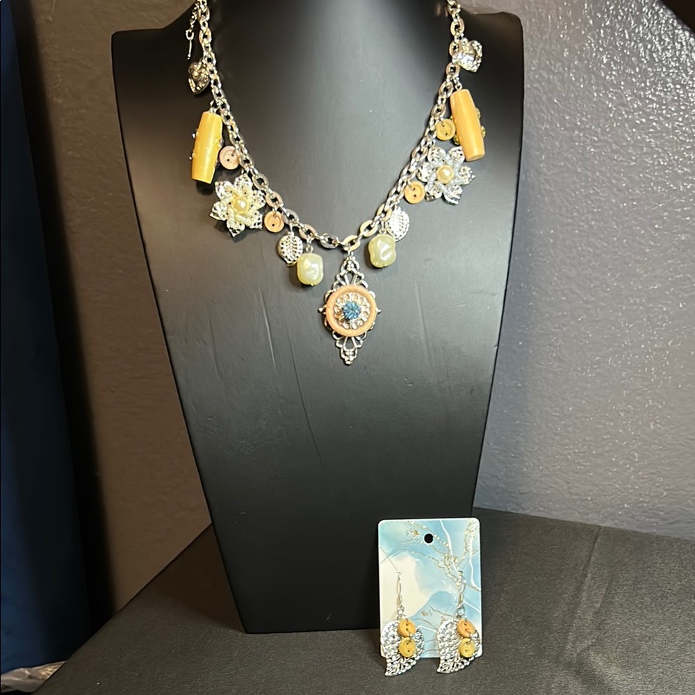 New Bohemian necklace and earrings set